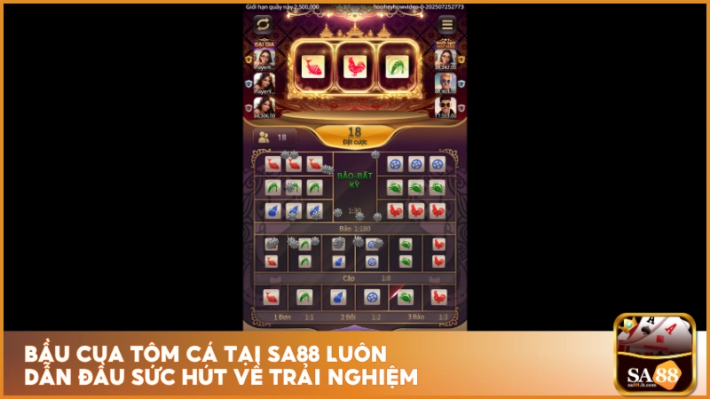 Bầu Cua Tôm Cá tại sa88 luôn dẫn đầu sức hút về trải nghiệm