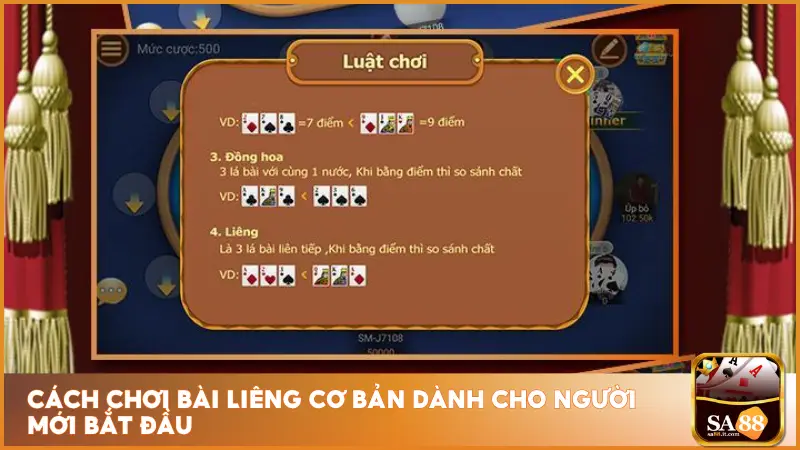 Game Bài Liêng Sa88 – Ván Bài Căng Não, Ăn Tiền Cực Đã 3 Sa88 chỉ cách chơi bài Liêng cơ bản dành cho người mới bắt đầu