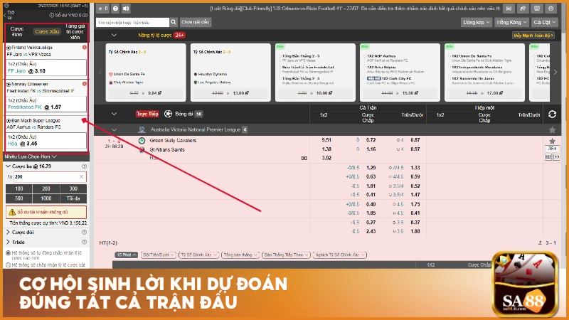 Kèo Xiên Sa88 - Cược Nhiều Thắng Đậm, Nhận Thưởng Khủng 3 Cơ hội sinh lời khi dự đoán đúng tất cả trận đấu