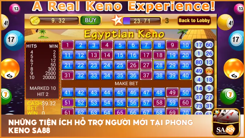 Trải Nghiệm Keno - Cược Nhẹ Tay, Rinh Tiền Ngay Cùng Sa88 5 Sa88 đã tích hợp nhiều tiện ích hỗ trợ ngay trong phòng cược